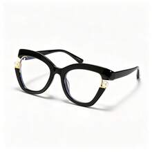 1 Pair Y2K Rainbow Gradient Cat-Eye Glasses, Color Gradient Frames Inlaid With Pearls, Perfect For Summer Trips, Street Shots & Party Accessories - 彩虹色 - 查看 8