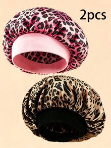 CONFLASS Butterfly Print & Leopard Silk Sleep Cap, Elastic Wide Band, Anti-Frizz Night Hair Bonnet, Suitable For Curly And Natural Hair, Back To School Dorm Essential Hair Care Accessory, Soft And Smooth Sleep Headwear, College Student Hair Care Gift - Multicolor - View 12