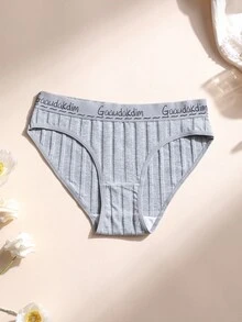 9pcs Women's Cotton Triangle Panties, Low Waist Seamless Triangle Briefs, Ribbed Letter Waistband Underwear, Comfortable Breathable Sports Panties - Multicolor - View 8