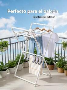 Heavy-Duty Metal Portable Multi-Level Folding Clothes Drying Rack, Large Capacity For Indoor Balcony, Space-Saving Garment Drying Rack 2026, Easy To Store - White - View 4