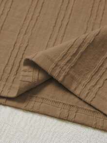 Men's Polo Shirt Set, Knitted, Casual, Mature, Daily Wear - Brown - View 5