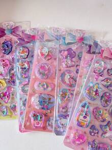 Kawaii 3D Liquid Shaker Stickers Cute Cartoon Animal Heart Sequins Filled Shake Stickers Waterproof PVC Decals For Journal Scrapbooking Planner Phone Case DIY Craft Stationery Gift - Color - View 11