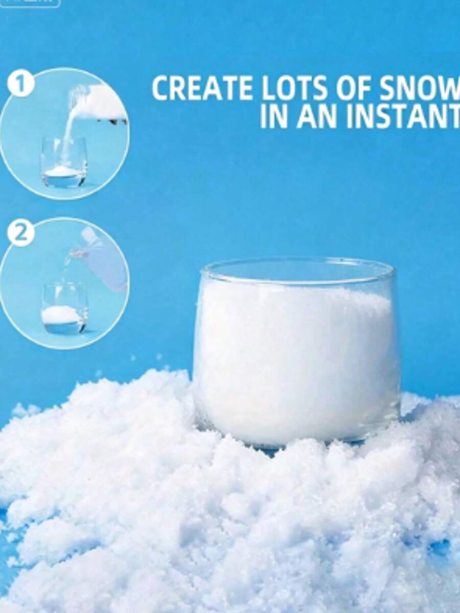 Bagged Artificial Snow, Water-Expanding Fake Snow, Christmas Simulated Snowflake Snow Powder, Random Style Packaging - Multicolor - View 1