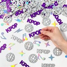 100pcs, K-POP Music Theme Table Confetti, Rainbow Color Musical Notes Silver Glitter Disco Ball Silver Retro Disco Party Decoration Confetti, Suitable For Birthday, Music Festival, Bachelor Party Decoration - View 1
