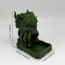 1pc Cthulhu Dice Tower, Tabletop Storage Display, Niche Retro Craft Sculpture, Practical All-In-One Dice Storage & Rolling Rack, Stable Structure, Smooth Dice Rolling Without Jamming, Creative Collectible Gift For Board Game Enthusiasts - View 4
