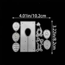 Easter Egg & Carrot Metal Cutting Dies Set, Multiple Pattern Collage, Card Making Kit, Embossing Paper Die Cutting Set, Scrapbooking Templates, Machine Templates, Creative Craft Supplies - MC1327 - View 3