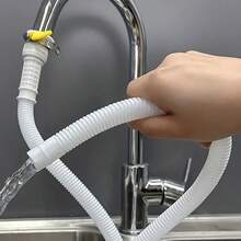 1pc Flexible Rubber Washing Machine Inlet Hose, (2M-10M) Multi-Function Universal Automatic Drum Washing Machine Drain Extension Pipe, Suitable For Air Conditioner And Plastic Sink - A - View 5