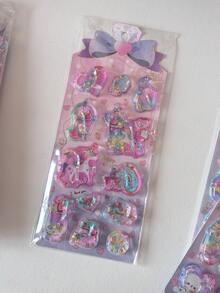 Kawaii 3D Liquid Shaker Stickers Cute Cartoon Animal Heart Sequins Filled Shake Stickers Waterproof PVC Decals For Journal Scrapbooking Planner Phone Case DIY Craft Stationery Gift - Color - View 9