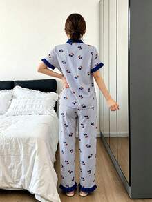 Dreamivo Women's Pajama Set Loungewear, Soft And Comfortable Sleepwear Pants, Spring/Summer - Blue - View 2