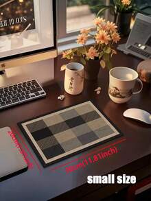 1 Pc Black-Brown Checkered Pattern Kitchen Mat, 3.5 Mm Soft Rubber That Absorbs Water And Is Easy To Clean. Suitable For Corridors, Bathrooms, Living Rooms, Outdoor Door Mats, And Toilets. Useable Throughout The Year And For Various Holidays. - Multicolor - View 14