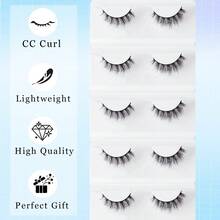 10 Pairs False Eyelashes, Natural, Fluffy, 6-16mm Length, Soft And Comfortable, Suitable For Daily Use, Portable Packaging - Black - View 4