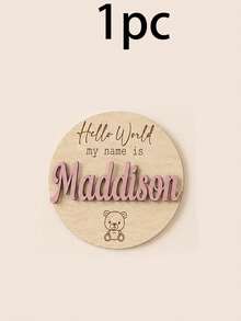 Custom Wooden Name Sign, Personalized Birth Plaque, Room Decor, Customized Name Board, Customizable Keepsake Gift, Boy, Girl, Family, Mother, Friend, Wall Art - Style a - View 6