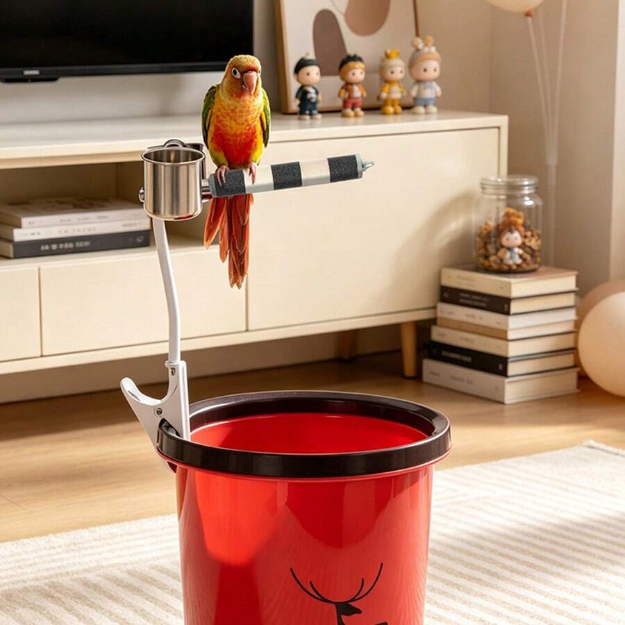ITANDME Adjustable Bird Perch With Clips, Portable Parrot Perch, Suitable For Multiple Settings; Portable Bird Perch With Bendable Design For Training Cockatiels, Conures, And Lovebirds - View 1