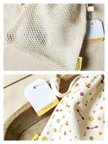 L'Occitane Vintage Floral Cotton Drawstring Large Capacity Storage Pouch, Soft Fabric Portable Toiletry Bag, Travel Business Trip Home Organization Bag, Best Friend Birthday Gift Holiday Souvenir, Fresh Print Drawstring Storage Bag - White + Yellow + Red - View 6