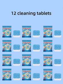 Washing Machine Cleaning Tablets And Powder Set, Daily Cleaning For Drum Washing Machine Tub, Stain Removal, Descaling, Odor Elimination, Fresh Care Agent - Solid State - View 11