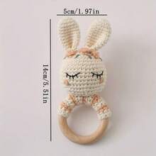 1pc Handmade Crochet Baby Rattle, Multiple Colors Available, Animal Rattle, Parent-Child Interaction, Built-In Bell, Cute 3D Design, Rich Details, Attract Baby's Attention, Exercise Baby's Hearing, Gift For New Moms, Christmas Gift, Newborn Commemorative Gift - Multicolor - View 2