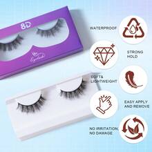 10 Pairs False Eyelashes, Natural, Fluffy, 6-16mm Length, Soft And Comfortable, Suitable For Daily Use, Portable Packaging - Black - View 2