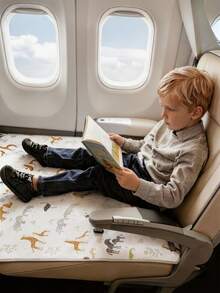 1pc Baby Seat Extension Pad, Children's Airplane Seat Extension Pad, Cartoon Print Pattern, Non-Slip - Portable - Foldable Non-Slip Footrest, Travel Cushion Suitable For Flight, Car And Train Travel - Multicolor - View 3