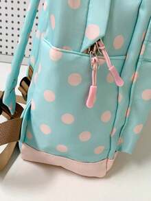 Korean Ins Style Polka Dot Heart Backpack, Japanese Fresh Lightweight Student School Bag, Cute Casual Daily Use Backpack - Multicolor - View 9