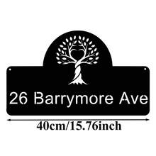 4 Sizes Available! Custom House Name Sign, Modern Hollow Tree Of Life Metal House Number Plate, Personalized Address Sign, House Sign, Porch Sign, Front Door Sign, Housewarming Gift - Black - View 10