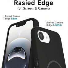 Original Liquid Soft Silicon Case Compatible With Iphone 17E 16 Pro Max 15 14 Plus 13 12 11 Wireless Charge Magnetic Cover - Black - View 4