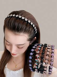 2/3/4/6pcs New Casual Multi-Function Hairband, Flower Shaped Wavy Headband, Bangs Styling, Non-Slip Hair Accessory - Multicolor - View 10