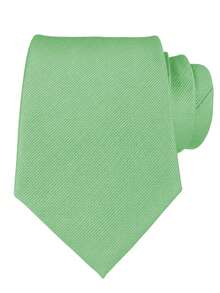 1PC Solid Color Men's Tie, Diagonal Ribbed Business Formal Hand-Tied Necktie, (6cm Wide) - Mint Green - View 1