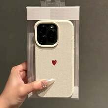 Simple Red Love Heart Soft TPU Phone Case For IPhone 17 Air 16 14 13 12 11 Pro Max 7 8 Plus Cover For IPhone 16E 15 Pro Cases - T12283玫瑰紅 - 查看 3