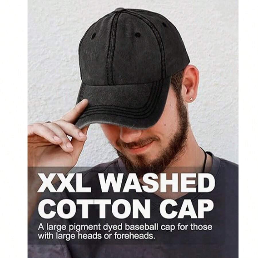 Solid Color Vintage Washed Baseball Cap, Solid Black, Soft Texture, Casual Sports Hat, Adjustable Baseball Cap, Denim Distressed Classic Hat Design, Durable, Vintage Adjustable Baseball Cap Suitable For All 12 Months - Multicolor - View 1
