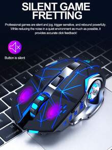 Ratón inalámbrico Bluetooth de doble modo T-WOLF Q13, carga TYPE-C, silencioso, con iluminación, ratón para juegos - Ver 4