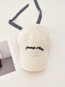 1pc Letter Embroidered Baseball Cap, Bowknot Fashion Versatile Elegant Sun Protection Suitable For Outdoor Travel - Lace - View 9