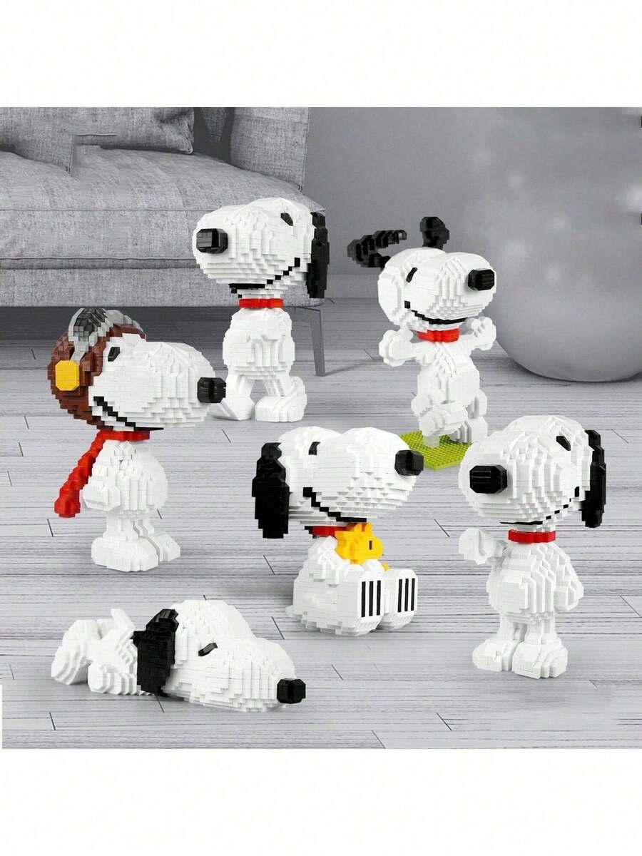 SNOOPY 1pc Mini Building Block Cartoon Character Doll, Girl Gift, Creative Random Style, Perfect Choice For New Semester Opening Gift And Toy (Random Style) - Multicolor - View 1