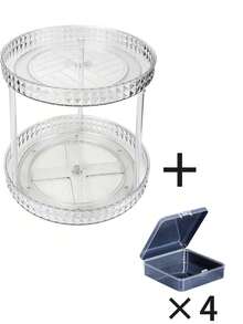 1/2/3pcs 60° Rotating Makeup Organizer, Transparent Acrylic Large Capacity Skincare Storage Rack, Double Layer Perfume Display Stand, Lipstick Serum Makeup Brush Storage Box, Diamond Pattern Non-Slip Tray, Perfume Storage Makeup Organizer Room Decor - Multicolor - View 19