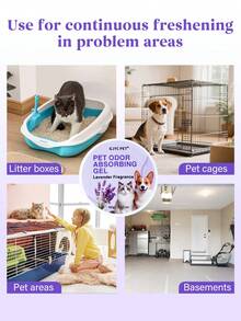GJYC PET Pet Odor Removal Gel, Lavender Scent - Plant-Based Deodorizer, Long-Lasting Freshness Up To 60 Days, Suitable For Cat And Dog Areas, Powerful Home Deodorizer - 60g (2.12 Oz) - View 6