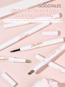 GOGO TALES Light Soft Focus Contour Pen, Side Contour, Nose Shadow & Cupid's Bow, 3D Sculpting /Three-Dimensional Shaping, Natural Long-Lasting Wear, Single-Shade Matte Contour Stick, Beginner-Friendly GOGOTALES - G01# Ash Brown - View 2