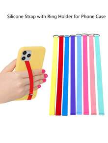 Anti-Drop Phone Lanyard Phone Case Portable Anti-Loss Creative Wrist Strap Phone Shell Finger Ring Silicone Rope - Multicolor - View 1