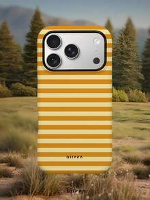 GIIPPA 1件棕色橫條紋圖案設計手機殼，適用於Phone 17 Pro Max，相容於Phone 16 Pro Max、15 Pro Max、14 Pro Max，韓系高端時尚趣味手機殼，相容於11/12/13/14/15/16 Pro Max Plus，優雅設計男女皆宜，聖誕節、情人節、復活節、婚禮季與生日送女友的完美禮物 - 棕色 - 查看 7