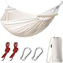 Hamaca portátil para acampar de adultos, hamaca yucateca king size, 190*150cm Hamacas de Acampar de Nailon con correas para árboles y bolsa de almacenamiento, adecuada para jardín, playa, camping - Multicolor - Ver 1