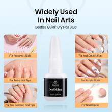 Beetles 2pcs/Set 10ml Gel Polish & Nail Polish Remover Set, Suitable For Press-On Nails, False Nails And Acrylic Nails, With Cuticle Pusher - Remover - View 4