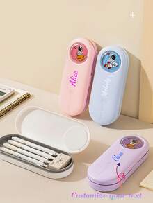 Bộ hộp đựng văn phòng phẩm 2 lớp in logo văn bản tùy chỉnh hình phi hành gia, hộp bút hoạt hình cho học sinh dung tích lớn, hộp bút cao cấp phong cách tối giản siêu đẹp đa năng, quà tặng đồng nghiệp, bạn bè, người lớn tuổi, bạn cùng lớp, giáo viên - Nhiều màu - Xem 1