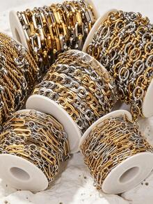1m Stainless Steel Charms Hip-Hop-Style Round Braided Chain Chunky Chain-Necklace And Bracelet DIY Jewelry Making Supplies For Daily Wear Party Events - Chain - View 2