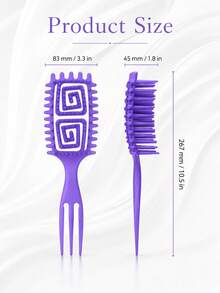 Multi-Color Curly Hair Styling Comb, 2 Spiral Design Curl Definition Detangling Combs, Round Head Pin Comb, Flexible Open Back Design, With 3-Tooth Tail Comb, Suitable For Wet/Dry Hair, Wavy/Curly/Coily/Thick Hair, Daily Parting And Styling - Multicolor - View 4