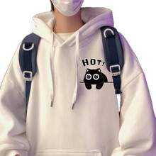 American-Style Hooded Sweatshirt For Men And Women, New Spring And Autumn Loose-Fit Pullover Long-Sleeve Top, Simple  Thickened Jacket - 黑色 - 查看 6