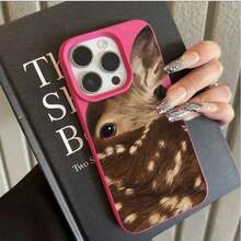 For IPhone 17 16 15 14 13 12 11 Pro Max Plus Case Close-Up Sika Deer Illustration Lichee Pattern Cover For IPhone XS XR X Fundas - 粉色 - 查看 10