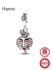 1 Pieces Halloween Pendants Skeleton Rose Heart Shape Fine Jewelry For Women Fits Original Bracelet & Necklace DIY Making - Multicolor - View 13