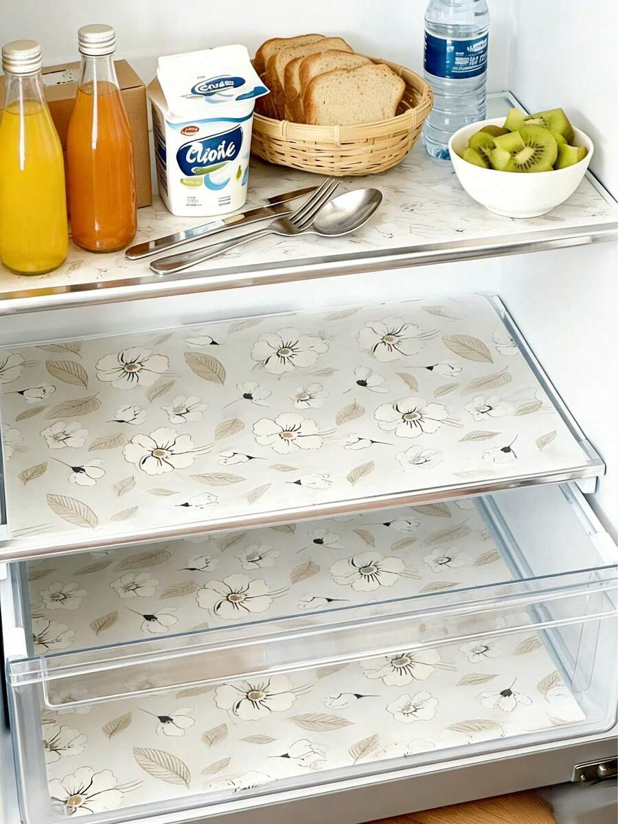 1PC/2PCS/4PCS,Waterproof Refrigerator Mat - Moisture-Proof, Non-Slip, Washable And Reusable. Made Of High-Quality Materials With A Novel Lemon Pattern. Suitable For Refrigerator And Kitchen Decoration, Door Mat, Personalized Gift, Kitchen Essentials, Tools, Kitchen Gadgets, Kitchen Supplies, Sushi, Cooking, Kitchen, Kitchen Accessories, Kitchen Supplies
