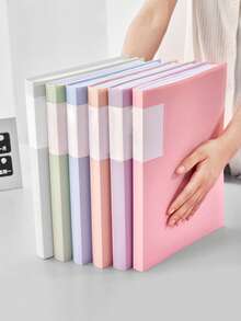 A4 Transparent Pocket Folder 30-Page Snap Closure Student Exam Paper Storage Bag Music Score Sheet Organizer Award Certificate Collection Binder Office Document File Holder Loose-Leaf Binder - Single Piece - View 1