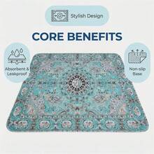 Fashionable Persian Style Washable Dog Pee Pads, Non-Slip Reusable Pet Mats, Quick Absorption Leak-Proof, Suitable For Puppy Training In Crate Or Living Room - one-size - View 4