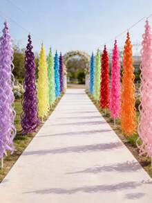 Papier-Spiral-Quasten-Dekorationen, geeignet für handgemachte Bastelarbeiten, verwendet für Geburtstagsballon-Dekoration, Feiertagslaternen, Innendekoration, Hochzeiten, Partys und Abschlussfeiern, anwendbar für Innen- und Außen-Spiral-Quasten-Bänder - Mehrfarbig - Übersicht 4