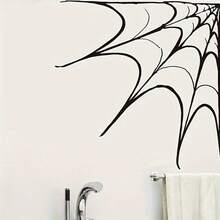 Classic Halloween Spider Web Wall Decal - Removable PVC Sticker, Static Adhesion, Suitable For Living Room, Bedroom, Entryway Decoration, Halloween Home Decor - one-size - View 5